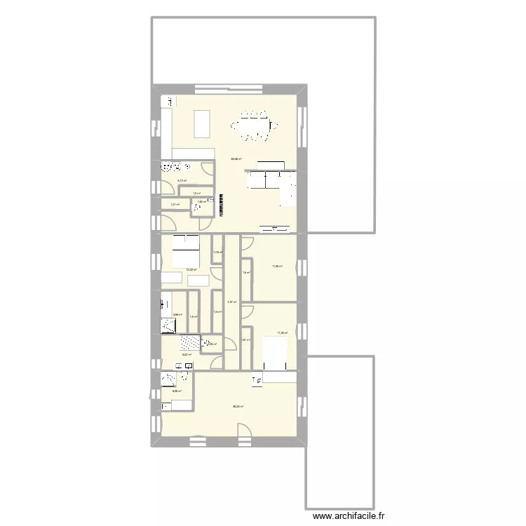 PLAN LA ROQUE. Plan de 19 pièces et 154 m²