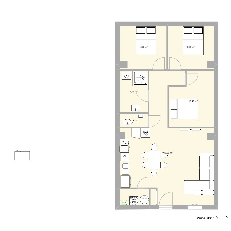 ardic 2. Plan de 7 pièces et 75 m2