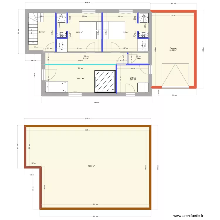 chalet rdc - etage  Entree garage v2. Plan de 