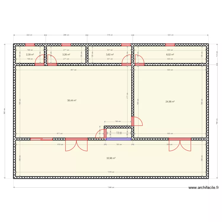vue en plan 1. Plan de 8  et 113 m²