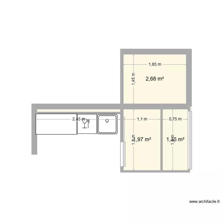 Cuisine / Placard - 53 Berriat. Plan de 