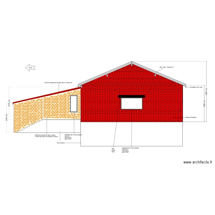 PC5 - façade coté jardin AD191 - apres. Plan de 0 pièce et 0 m2