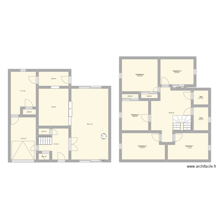 francheville2. Plan de 20 pièces et 166 m2