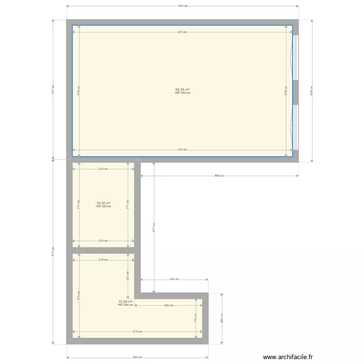 plein pied_4. Plan de 3  et 82 m²