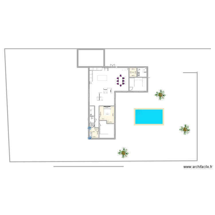 obert saint baldou. Plan de 3 pièces et 21 m2