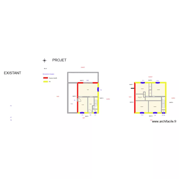 GIRARD_ Projet. Plan de 18  et 133 m²