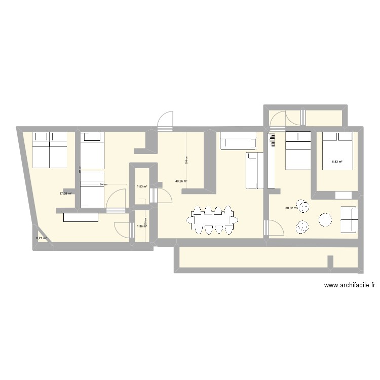 CABANON 2. Plan de 7 pièces et 98 m2