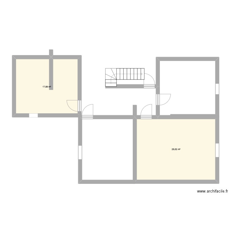 etage namur. Plan de 2 pièces et 42 m2