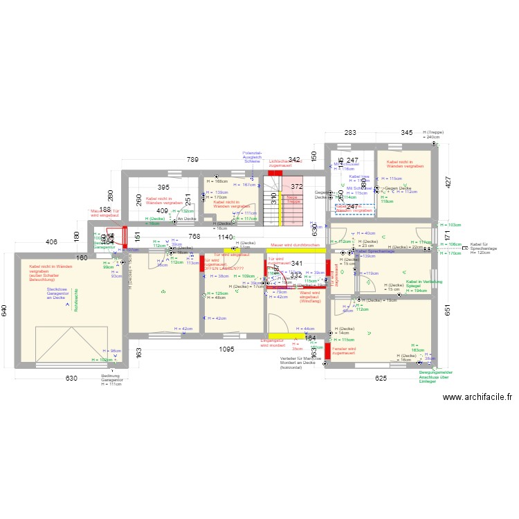 UG_Zollerstrasse_IST. Plan de 10 pièces et 135 m2