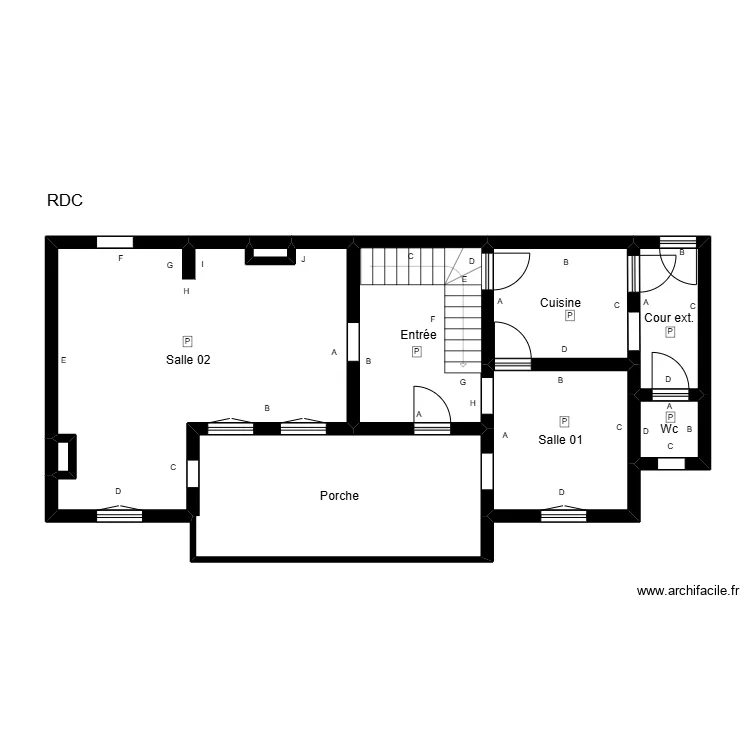 Biblioth&egrave;que Marquillies. Plan de 