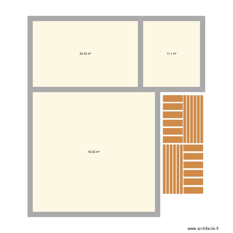 ajout garage atelier maison. Plan de 3 pièces et 75 m2