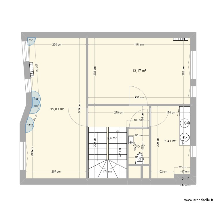  M1 Niveau R+1 TMA. Plan de 8 pièces et 43 m2