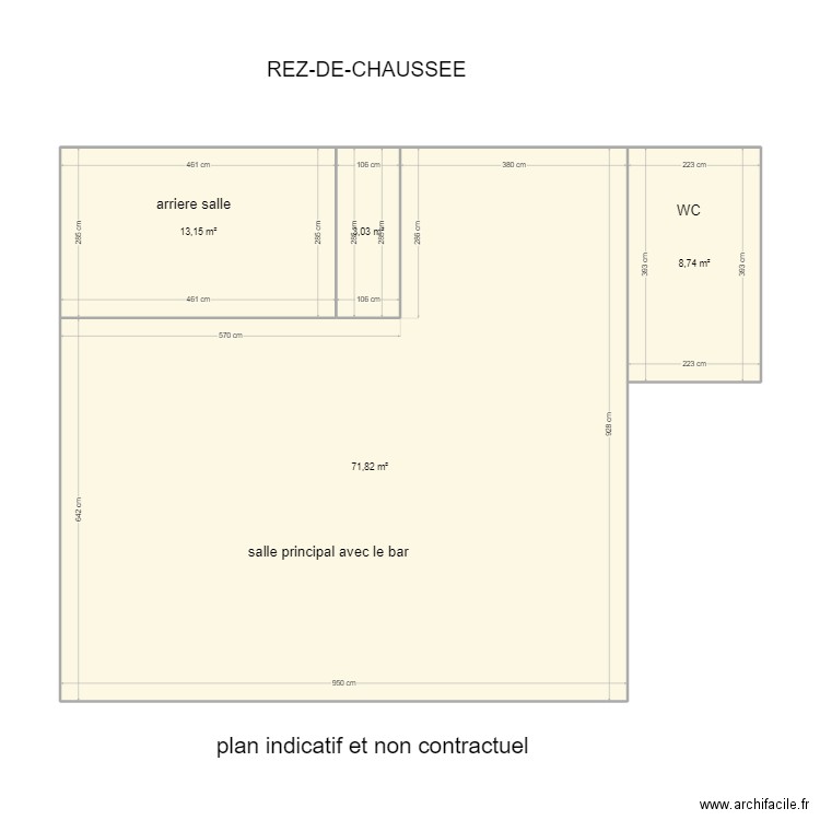 eau noire rez. Plan de 4 pièces et 97 m2