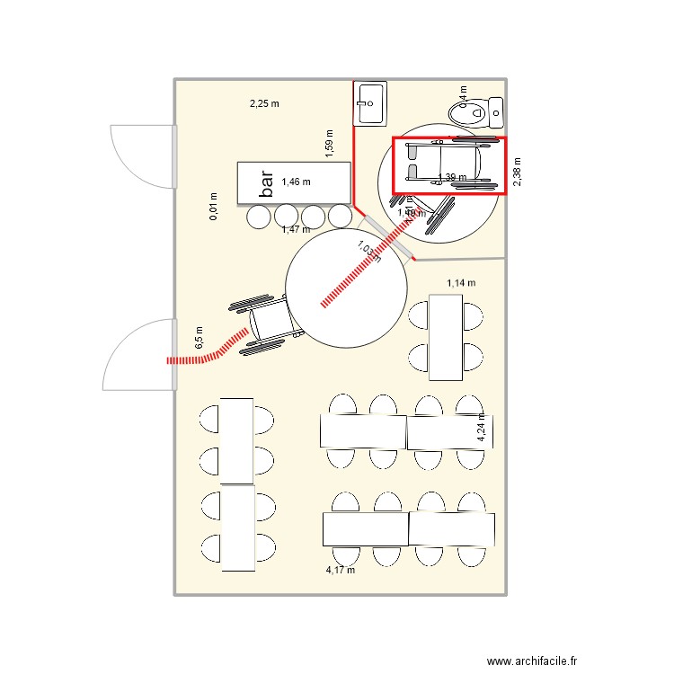 la nova TRAVAUX  5. Plan de 2 pièces et 27 m2