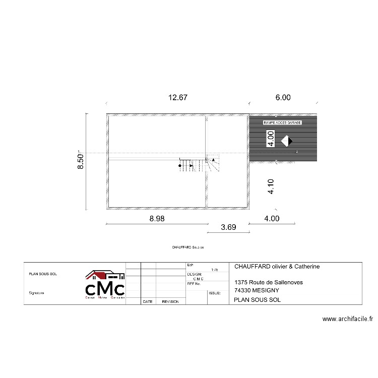 Chauffard sous sol. Plan de 0 pièce et 0 m2