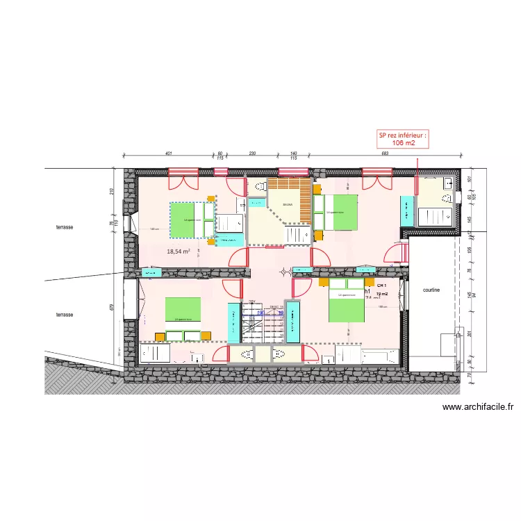 B&eacute;n&eacute; r jardin VARIANTE 4. Plan de 