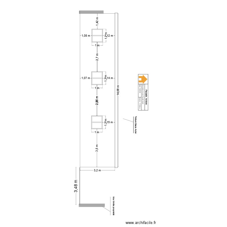 Facade Arrire. Plan de 0 pièce et 0 m2