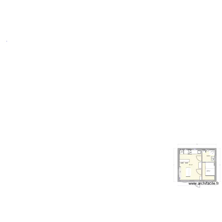 Maison. Plan de 3  et 24 m²