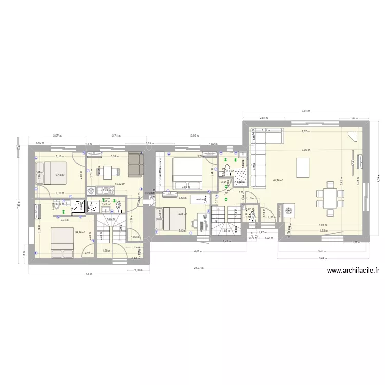 cc2-LOGEMENT ETUDIANT1 avec une chambre indépendante. Plan de 8 Pièces et 118 m² cc2-LOGEMENT ETUDIANT1 avec une chambre indépendante. Plan de 8 Pièces et 118 m²