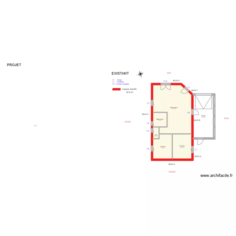 BROUILLARD_ Existant. Plan de 6 et 77 m² BROUILLARD_ Existant. Plan de 6 et 77 m²