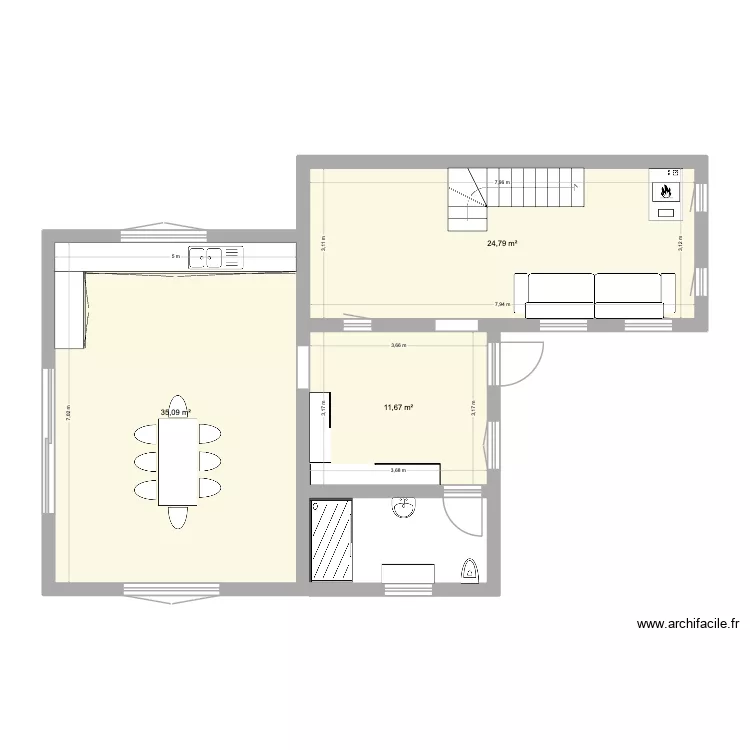 Ferri&egrave;res Le Trou version 2. Plan de 5  et 105 m²