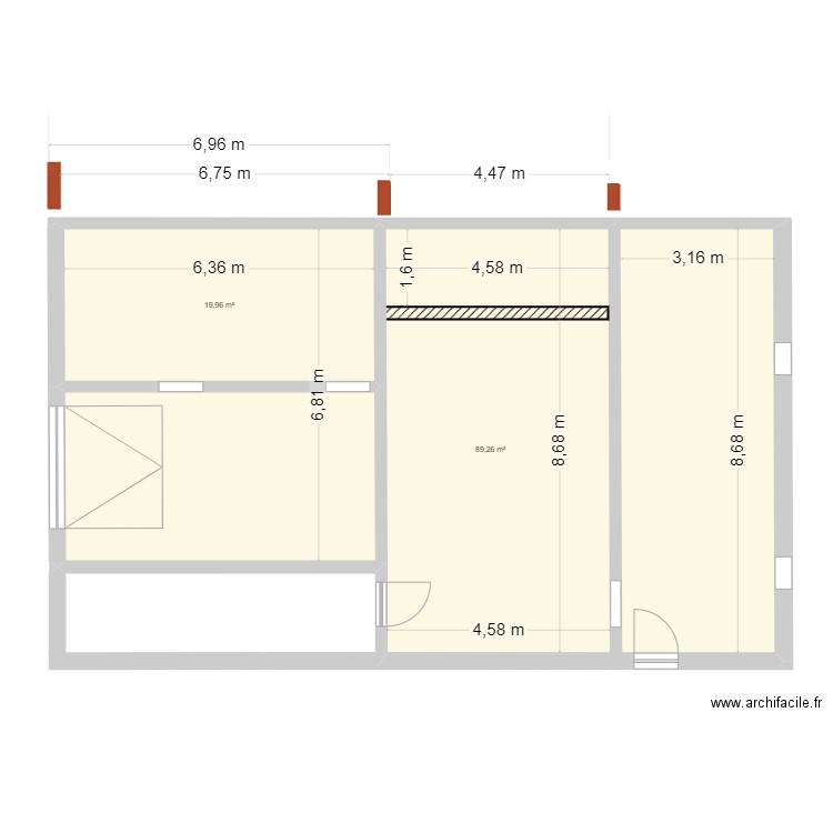 plan murs. Plan de 0 pièce et 0 m2