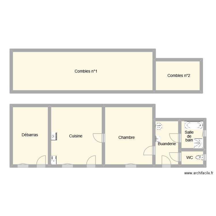 guilian maison. Plan de 8 pièces et 130 m2