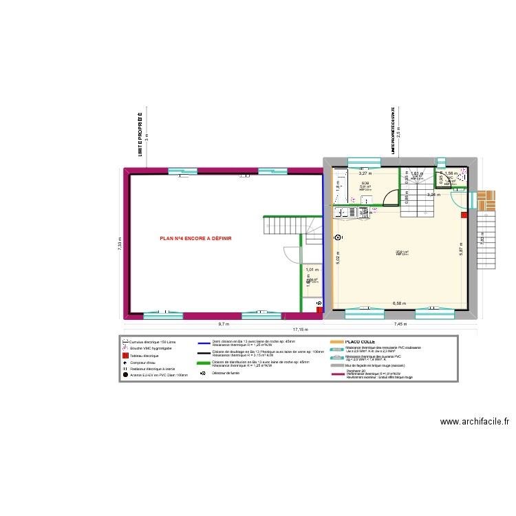 Plan R+1*. Plan de 5 pièces et 46 m2