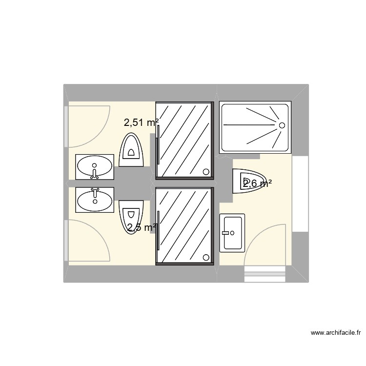 SDB 28 Poincarr&eacute; avec chambre parental. Plan de 0 pièce et 0 m2