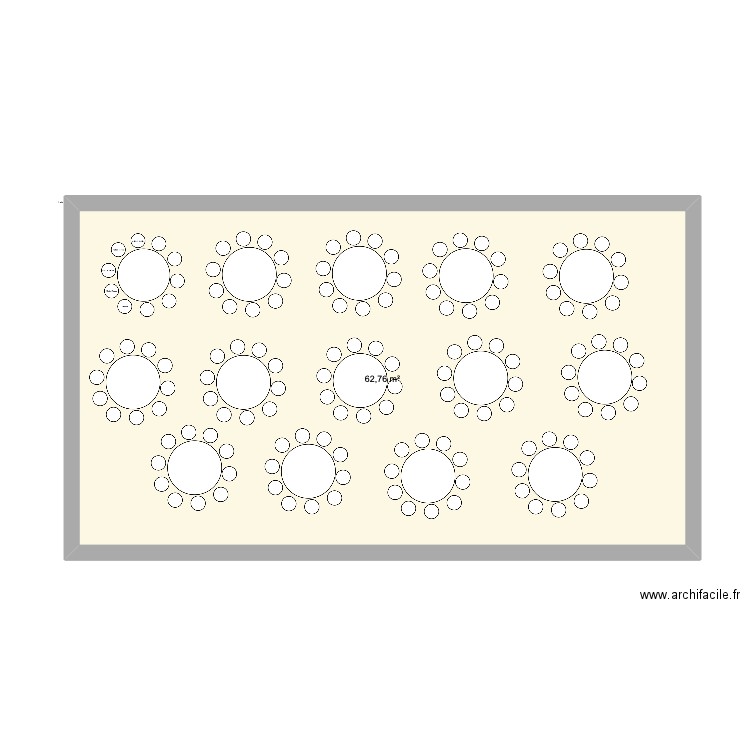 bal. Plan de 1 pièce et 63 m2