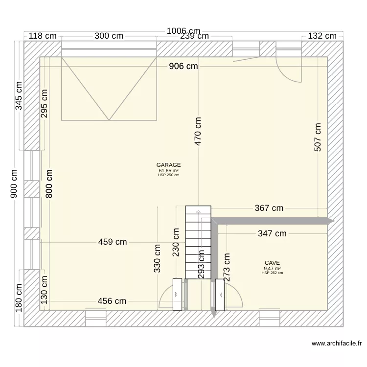 RDJ. Plan de 2  et 71 m²