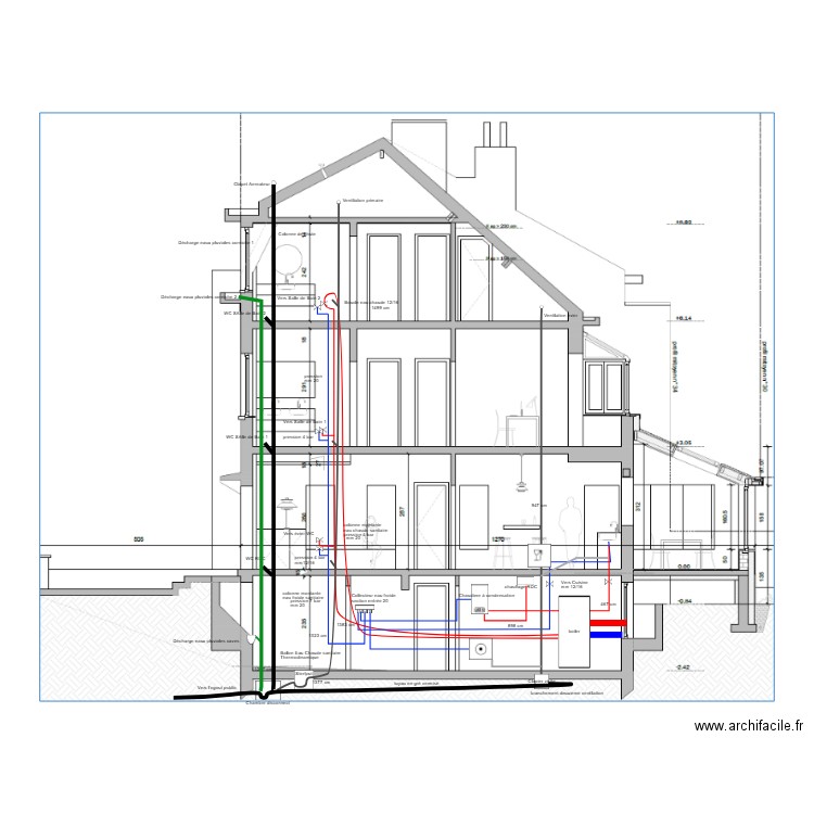 Plan Plmberie maison vision laterale 2. Plan de 0 pièce et 0 m2