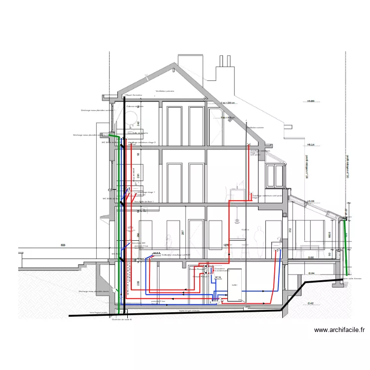 Plan Plmberie maison vision laterale 2. Plan de 