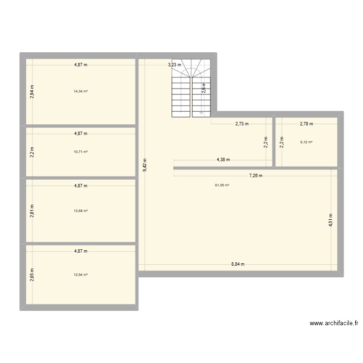 maison. Plan de 6 pièces et 119 m2