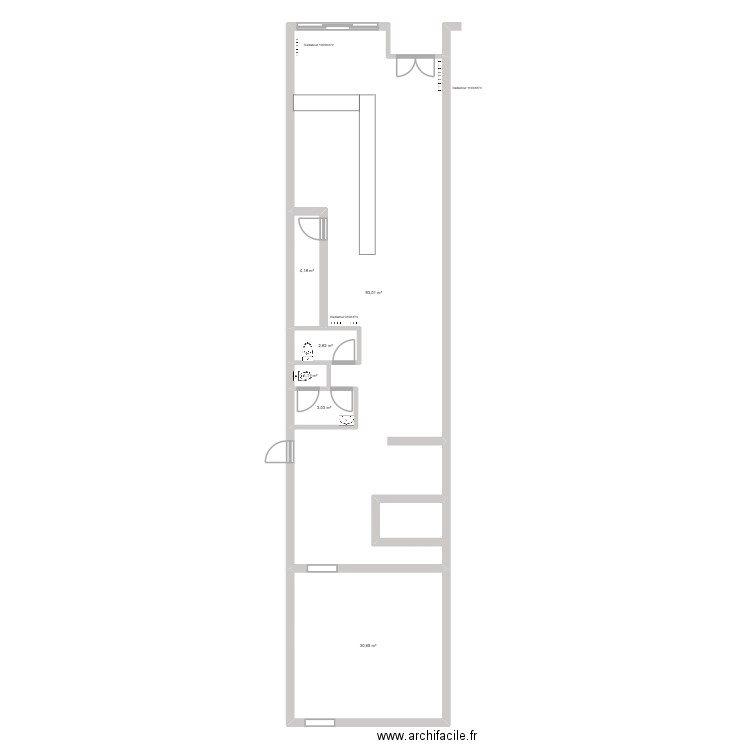 RESTAURANT INDIEN. Plan de 6 pièces et 135 m2