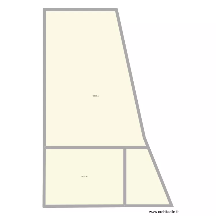 Terrain. Plan de 2  et 185 m²