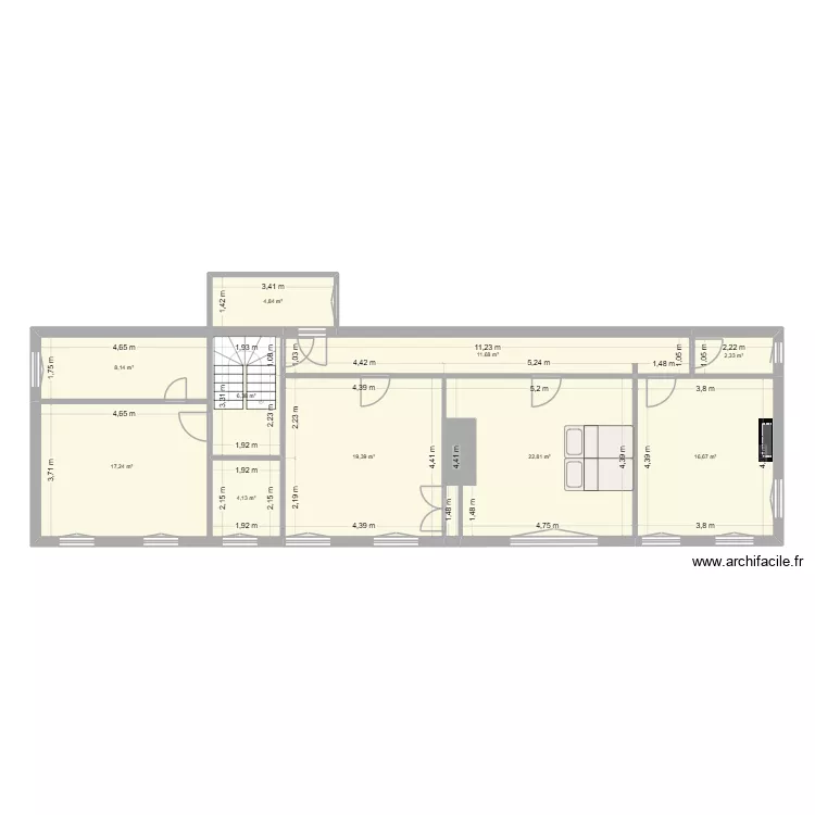 1er. Plan de 10 Pièces et 114 m² 1er. Plan de 10 Pièces et 114 m²
