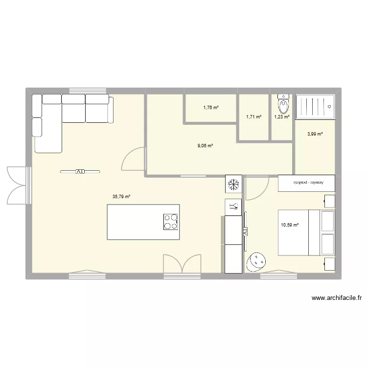 Maison Bassens. Plan de 7  et 64 m²
