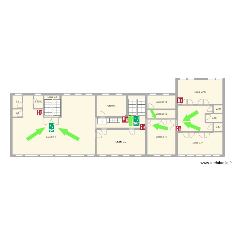 gabrielapascovici - IDU Fondamental étage 2 (4). Plan de 16 pièces et 96 m2