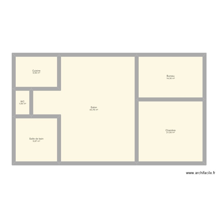 Appartement Ruby Stark. Plan de 6 pièces et 100 m2