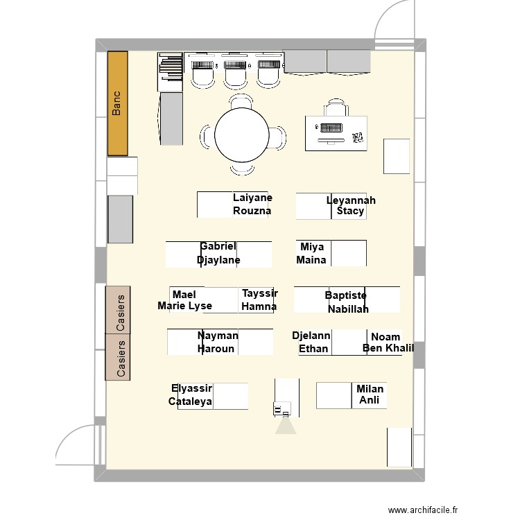 Classe P2 Binome HETERO. Plan de 1 pièce et 65 m2