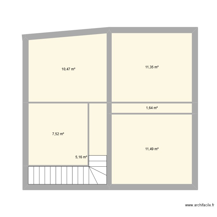 Nouveau. Plan de 6 pièces et 48 m2