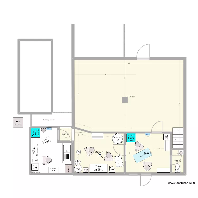 Caillaou 002 Transfor. Plan de 5  et 72 m²