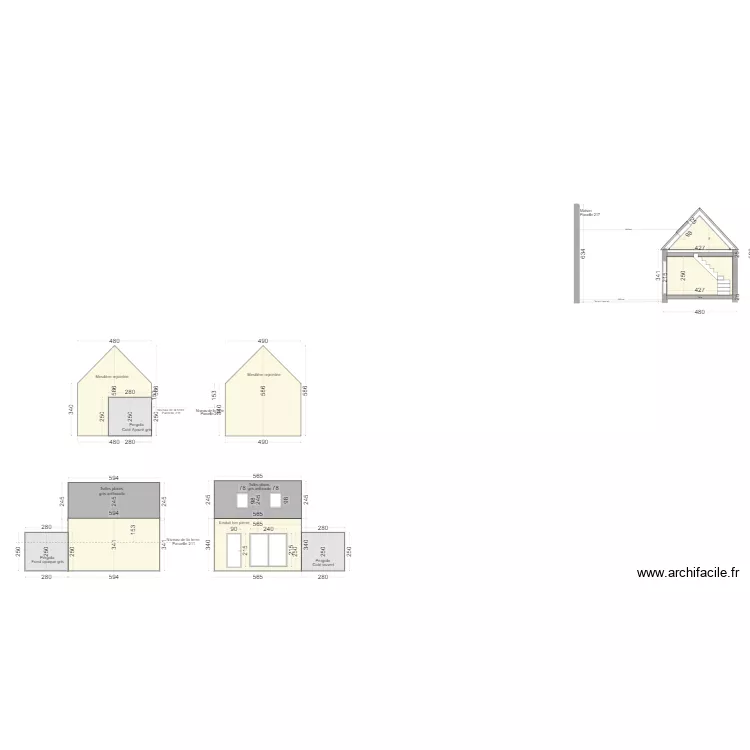 Coupe Grange. Plan de 