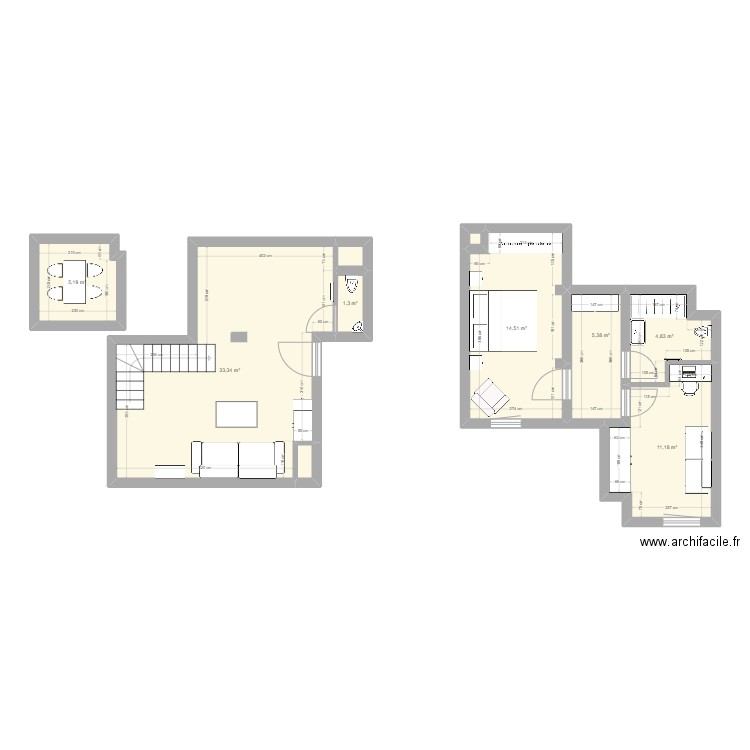 Projet appart new. Plan de 0 pièce et 0 m2