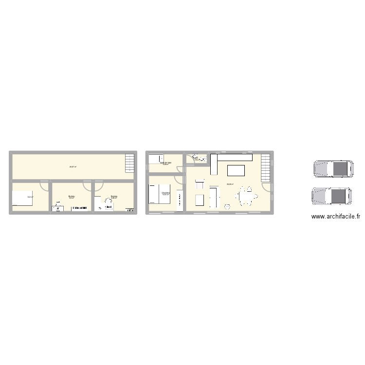 maison. Plan de 8 pièces et 113 m2