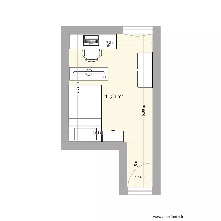 projet chambre. Plan de 1 et 11 m² projet chambre. Plan de 1 et 11 m²