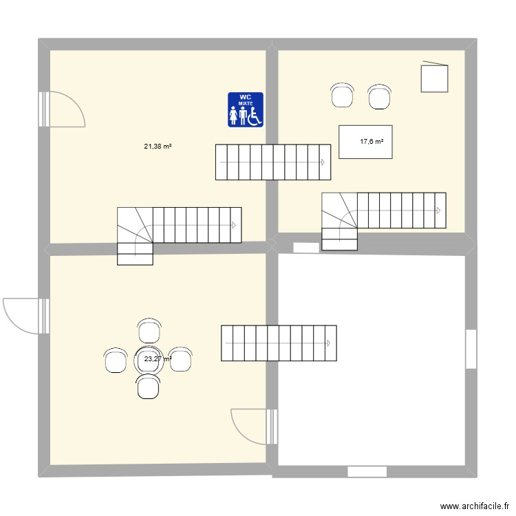 magasin jv. Plan de 3 pièces et 62 m2