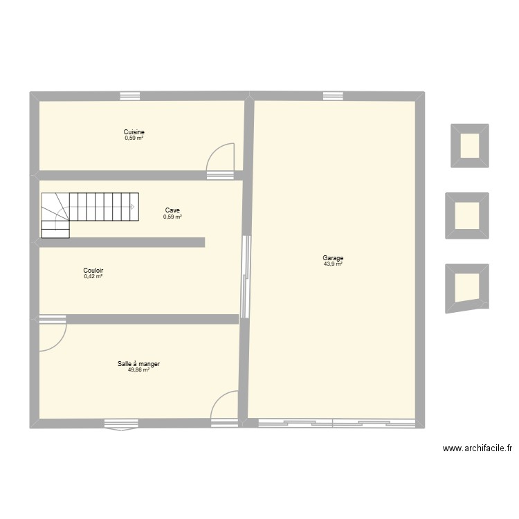 offoy sous sol 2. Plan de 5 pièces et 95 m2