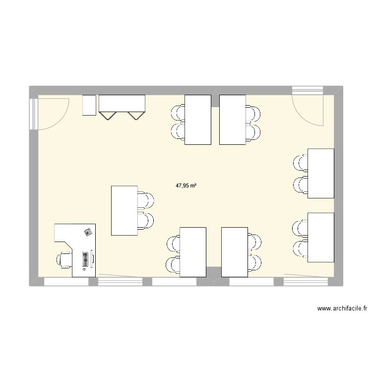 132. Plan de 1 pièce et 48 m2